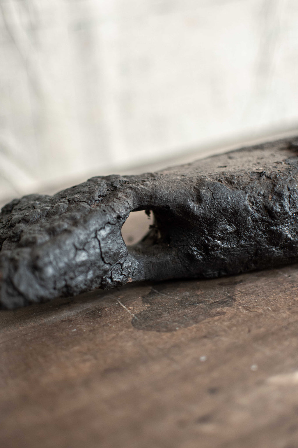 SPECIAL! Antique 19C Japanese Charred Wooden Fish - Edo Period