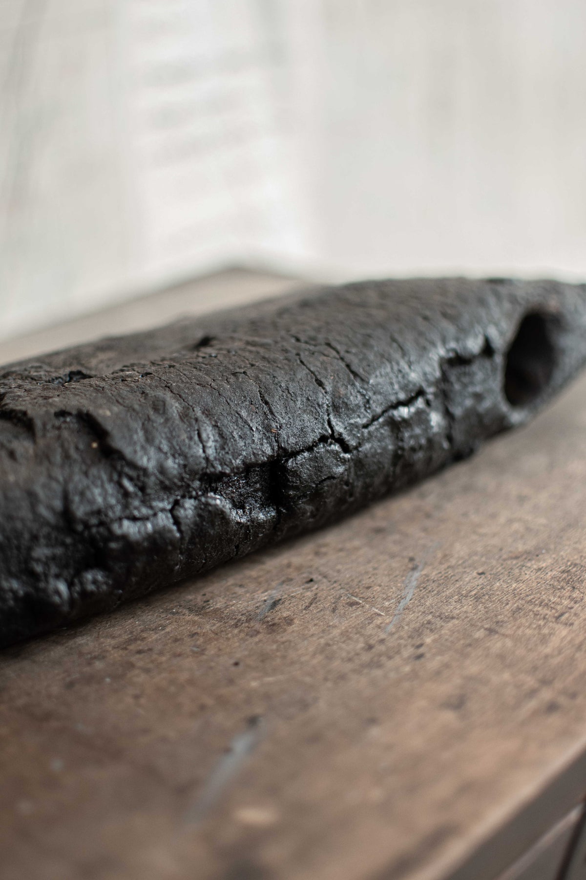 SPECIAL! Antique 19C Japanese Charred Wooden Fish - Edo Period