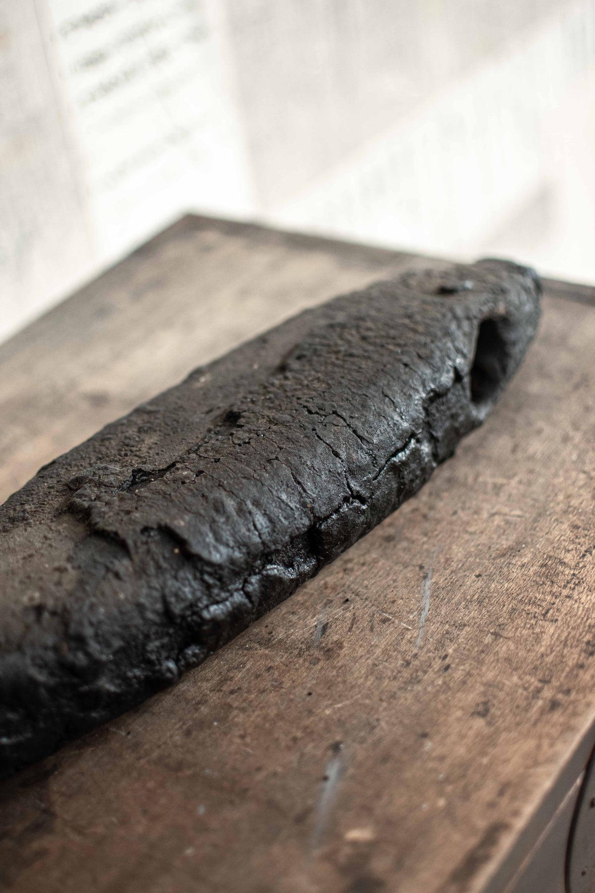 SPECIAL! Antique 19C Japanese Charred Wooden Fish - Edo Period