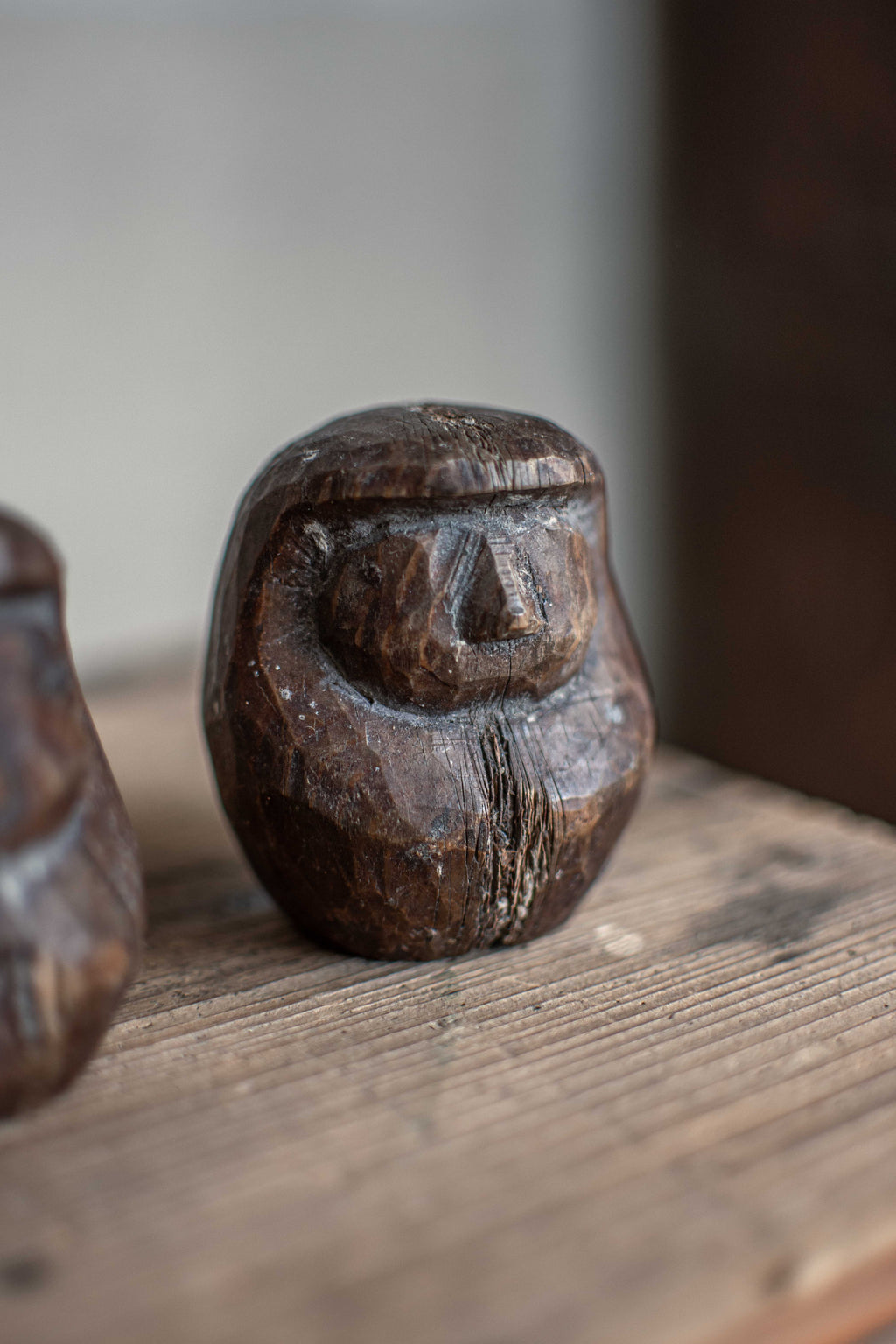 3x Japanese Wooden Daruma Moulds - Set of Three