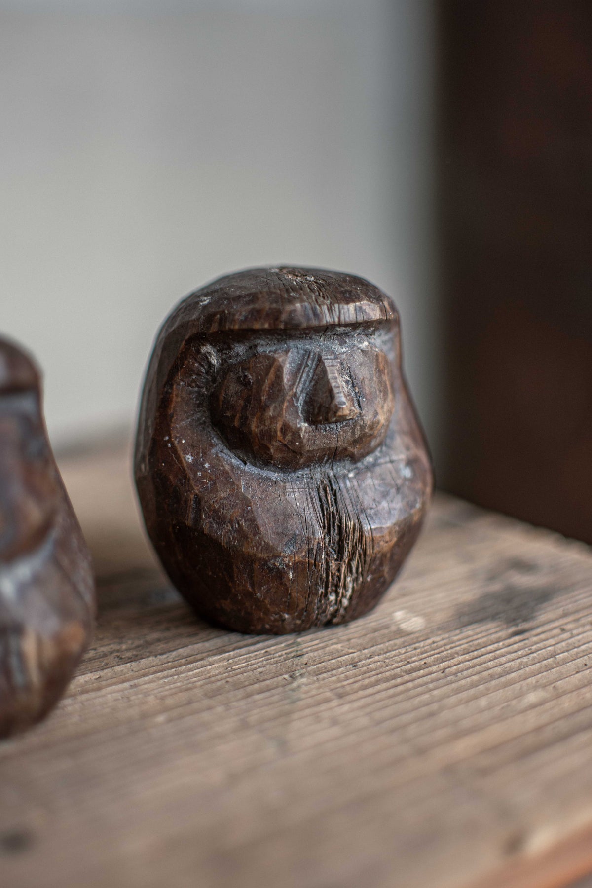 3x Japanese Wooden Daruma Moulds - Set of Three