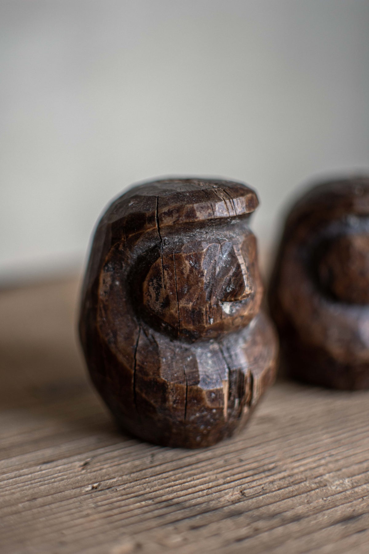 3x Japanese Wooden Daruma Moulds - Set of Three