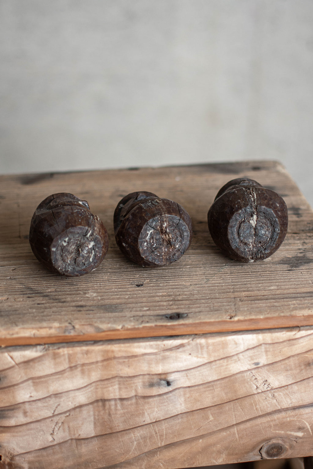 3x Japanese Wooden Daruma Moulds - Set of Three