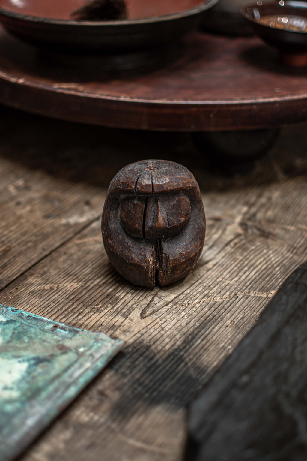Antique Japanese Wooden Daruma Mould