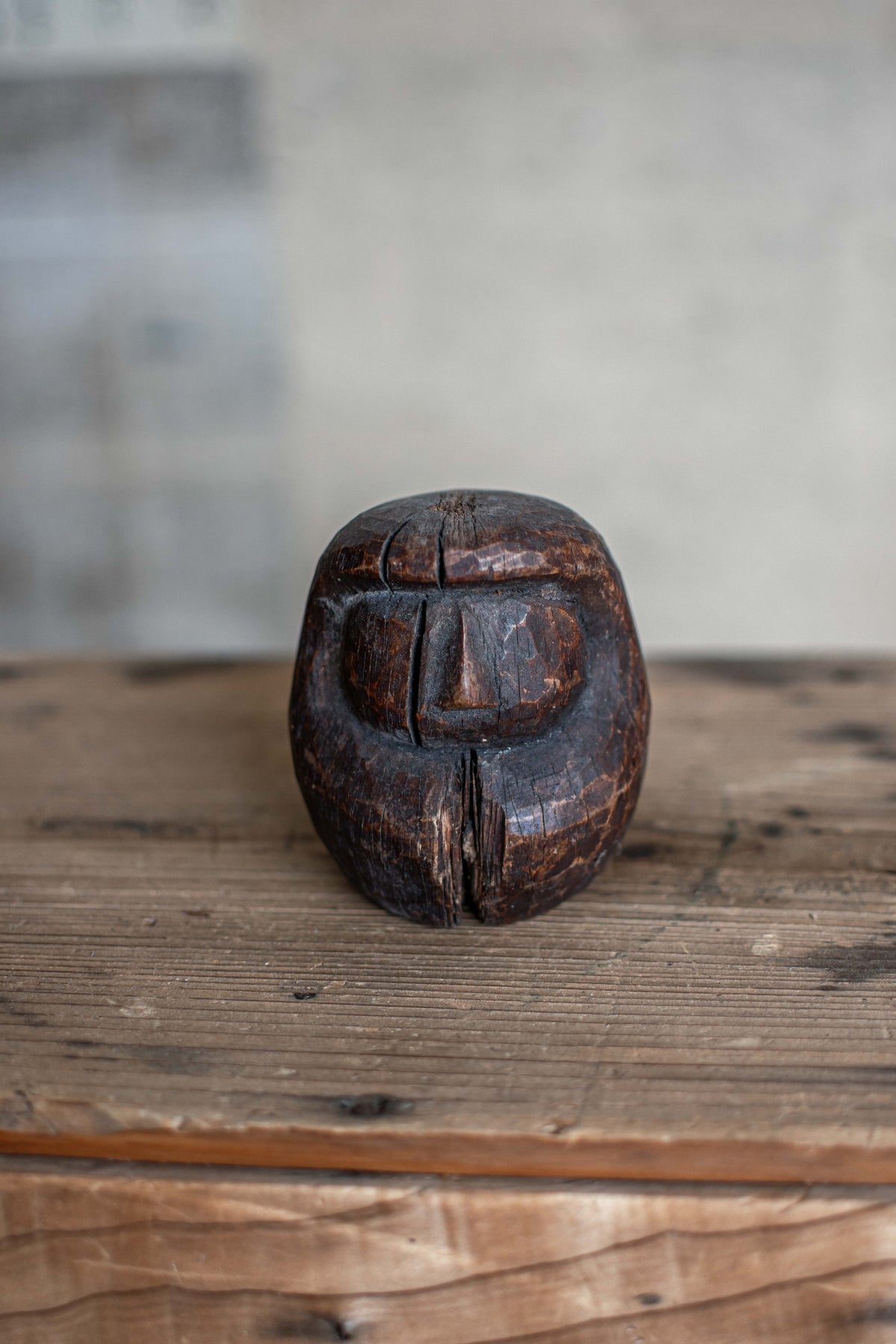 Antique Japanese Wooden Daruma Mould