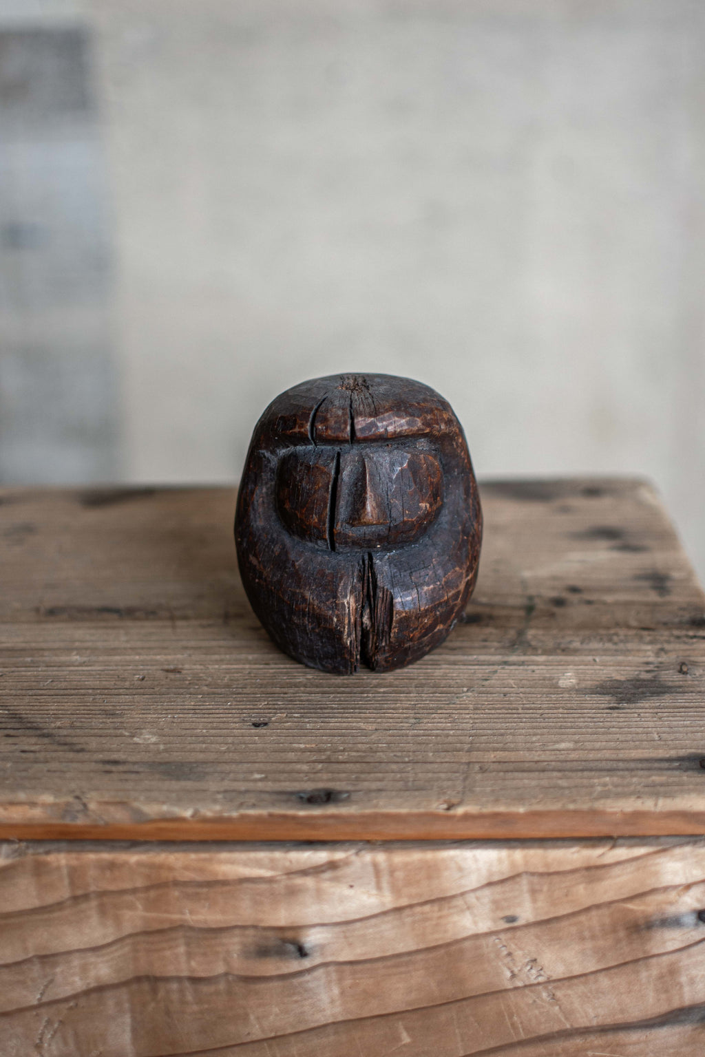 Antique Japanese Wooden Daruma Mould