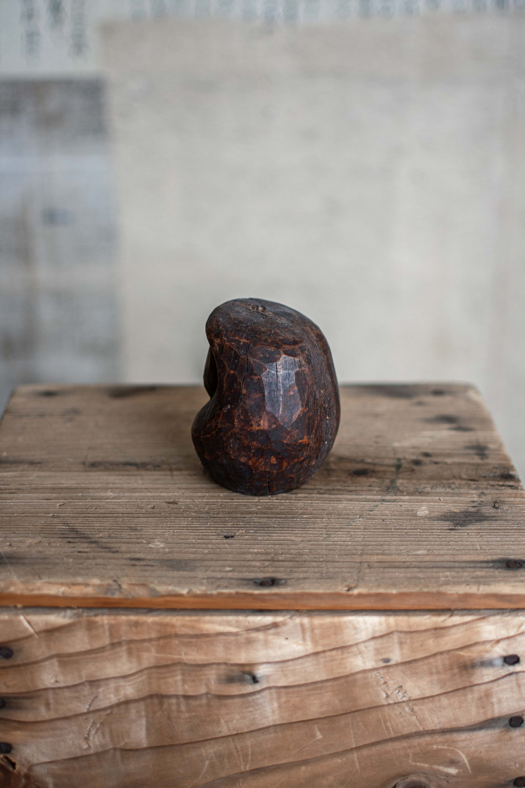 Antique Japanese Wooden Daruma Mould