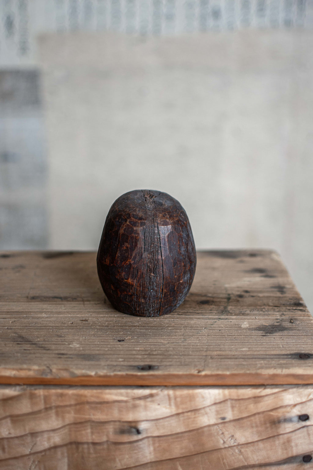 Antique Japanese Wooden Daruma Mould