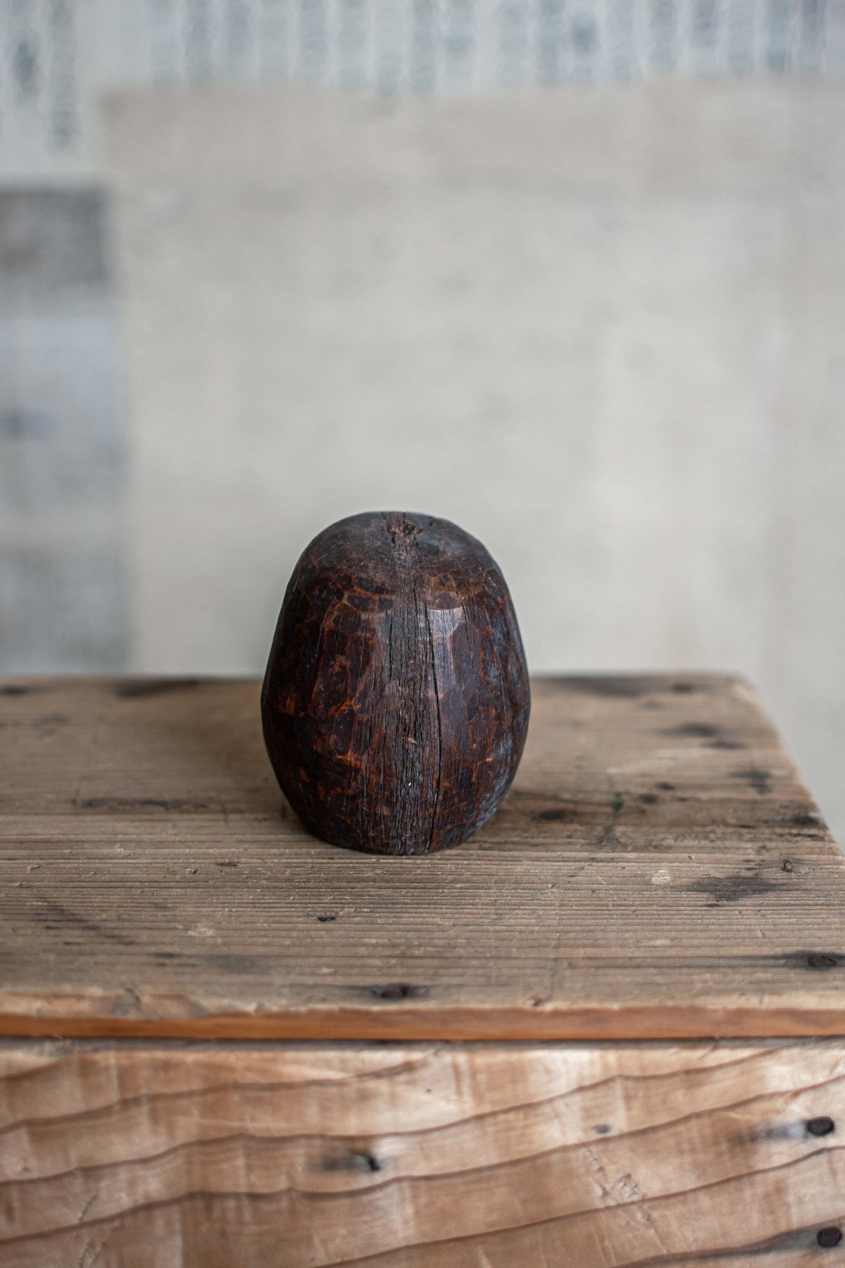 Antique Japanese Wooden Daruma Mould