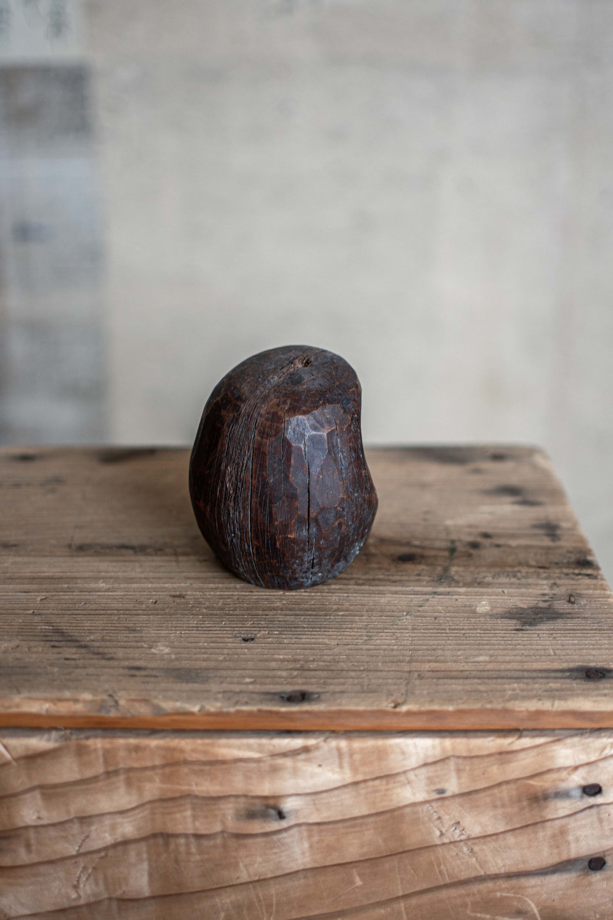 Antique Japanese Wooden Daruma Mould