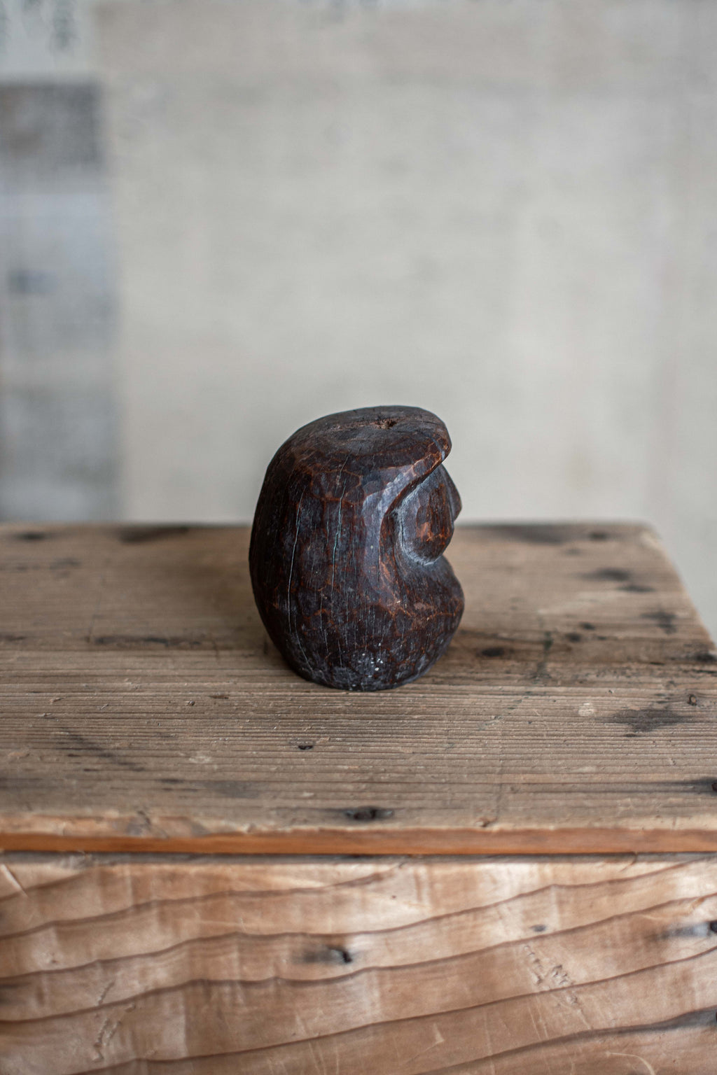 Antique Japanese Wooden Daruma Mould