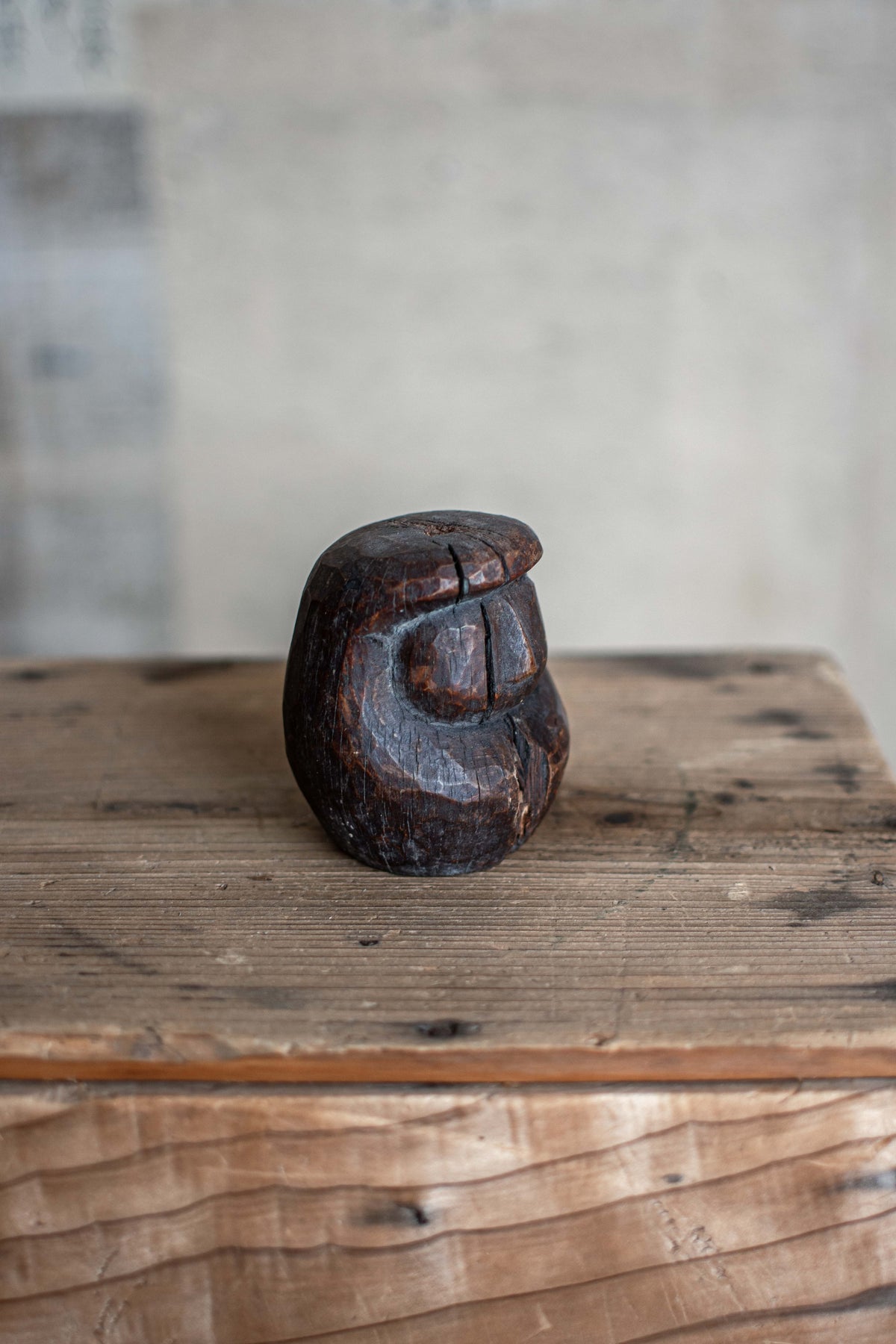 Antique Japanese Wooden Daruma Mould