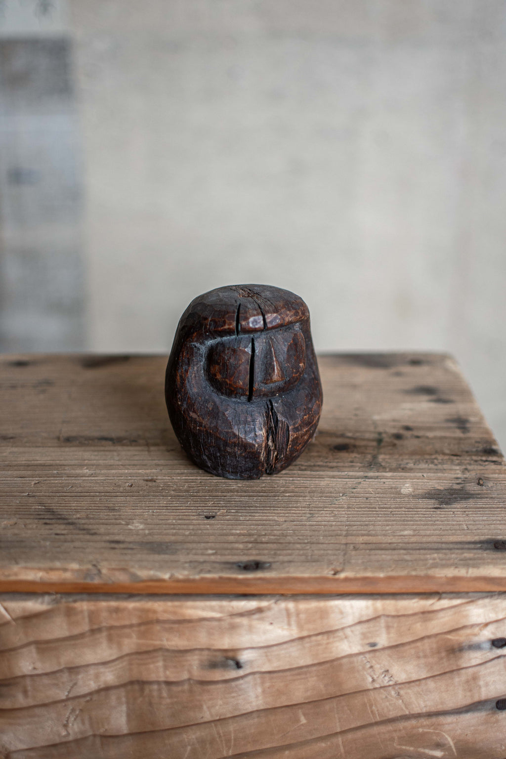 Antique Japanese Wooden Daruma Mould