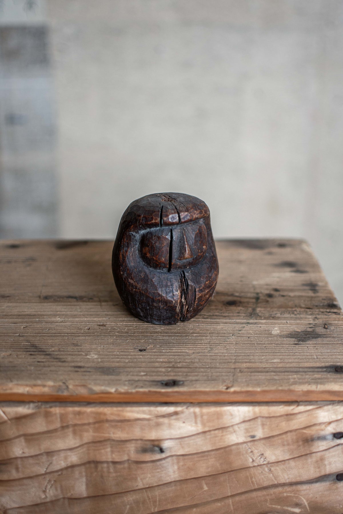 Antique Japanese Wooden Daruma Mould