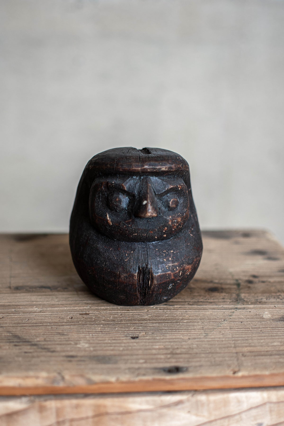 Antique Japanese Wooden Daruma Mould