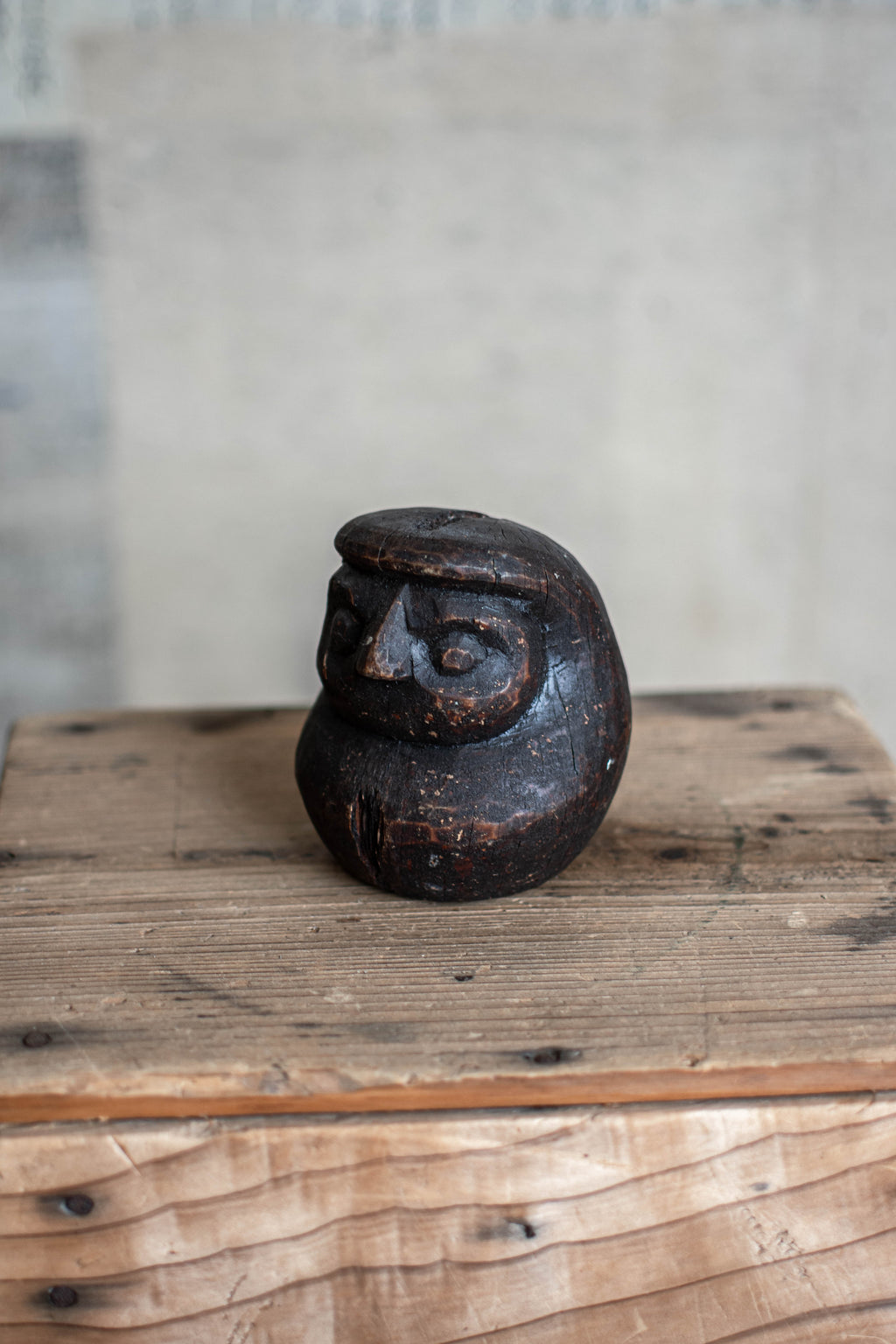 Antique Japanese Wooden Daruma Mould