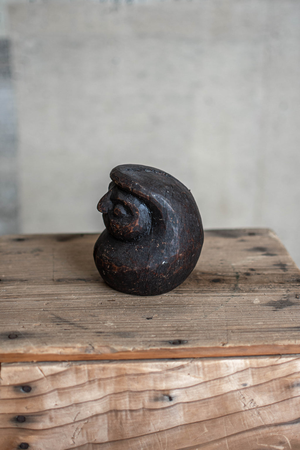 Antique Japanese Wooden Daruma Mould