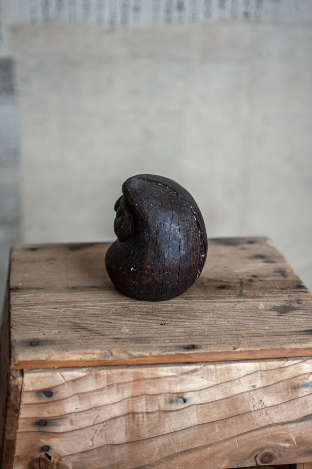 Antique Japanese Wooden Daruma Mould