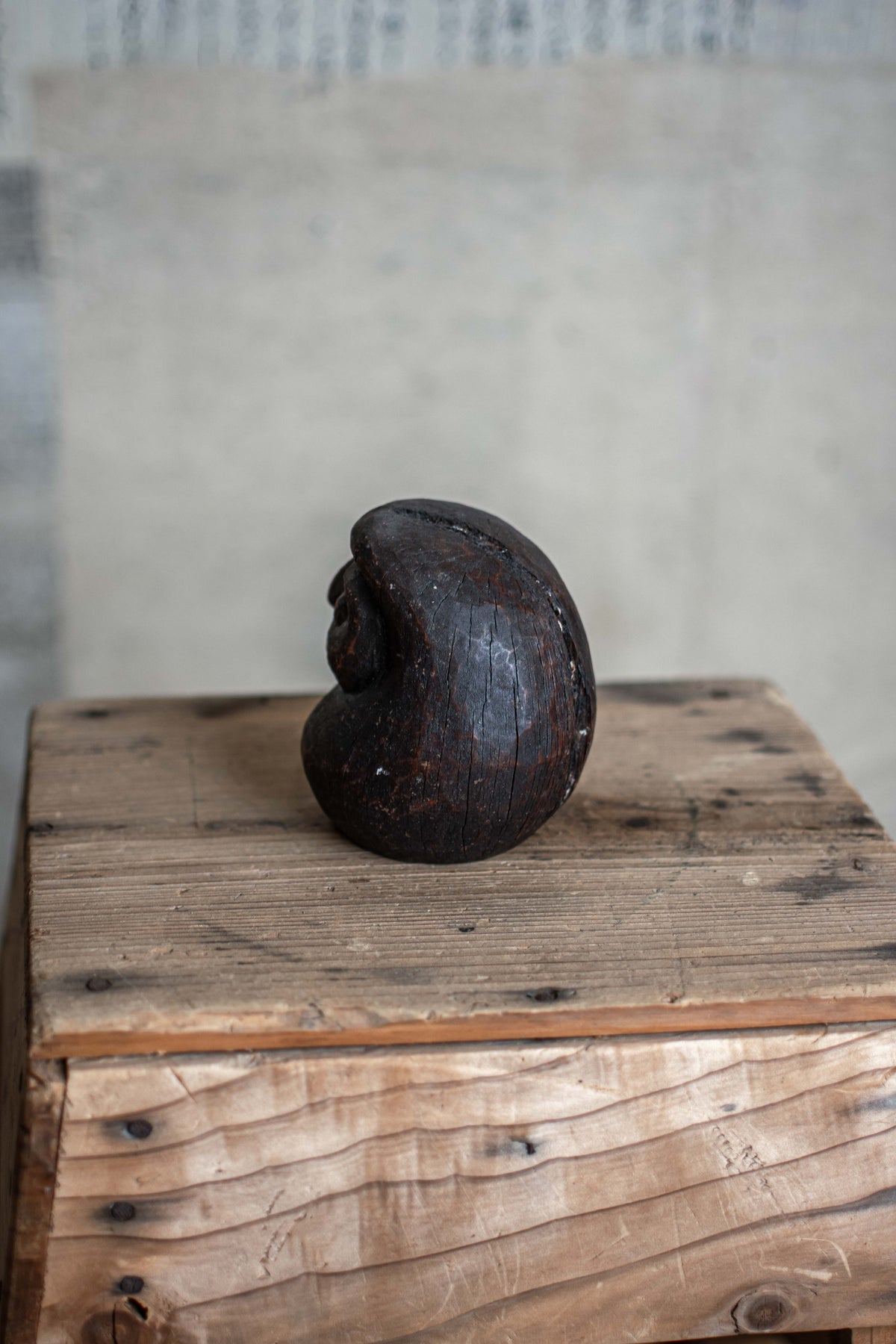 Antique Japanese Wooden Daruma Mould