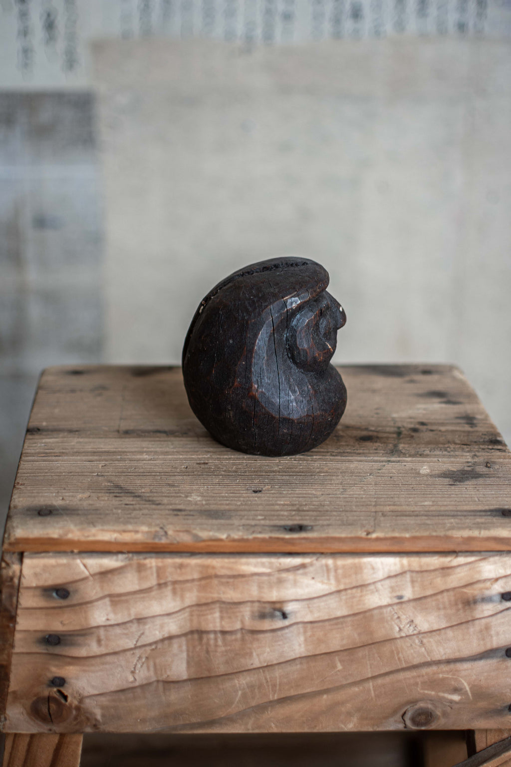 Antique Japanese Wooden Daruma Mould