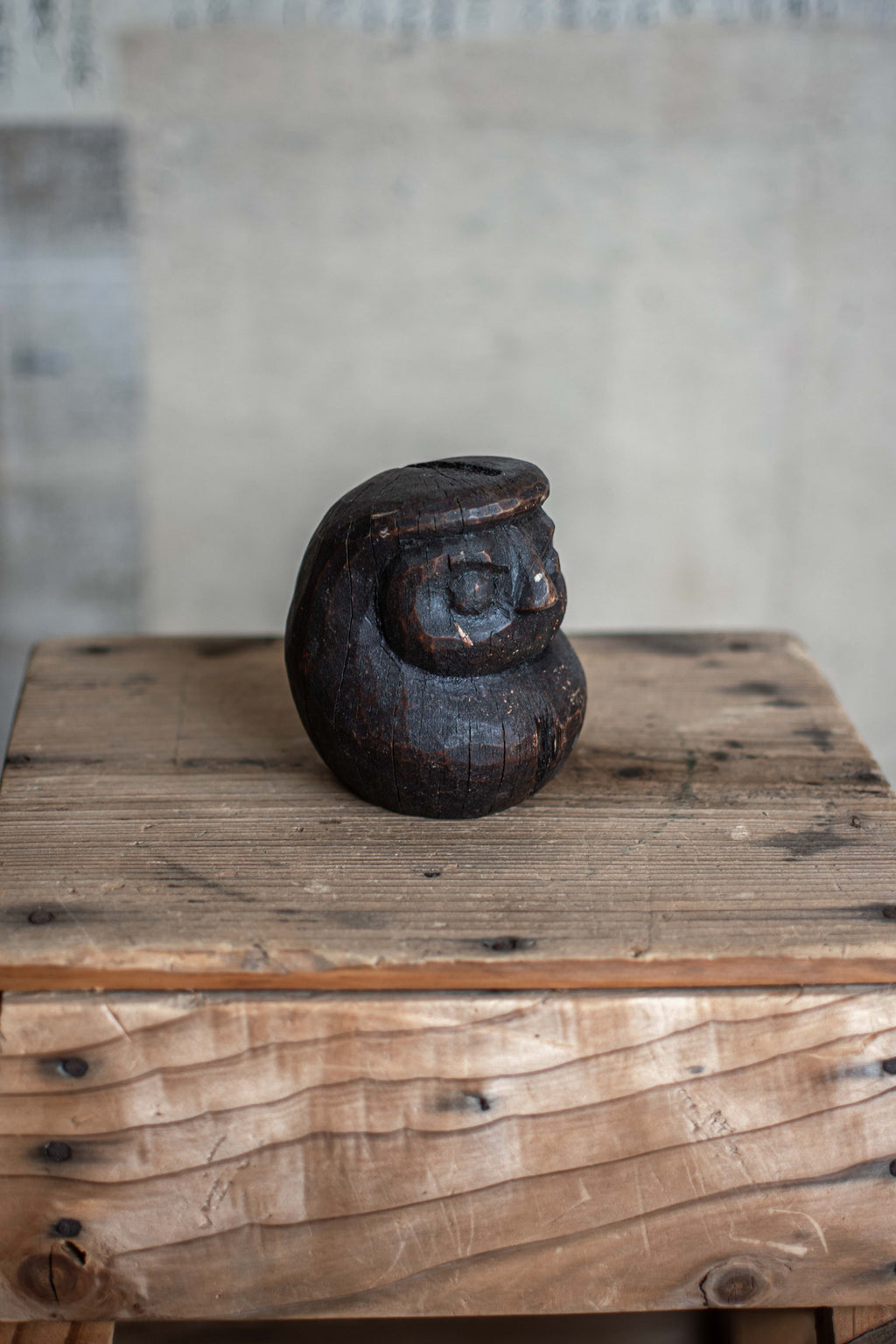 Antique Japanese Wooden Daruma Mould