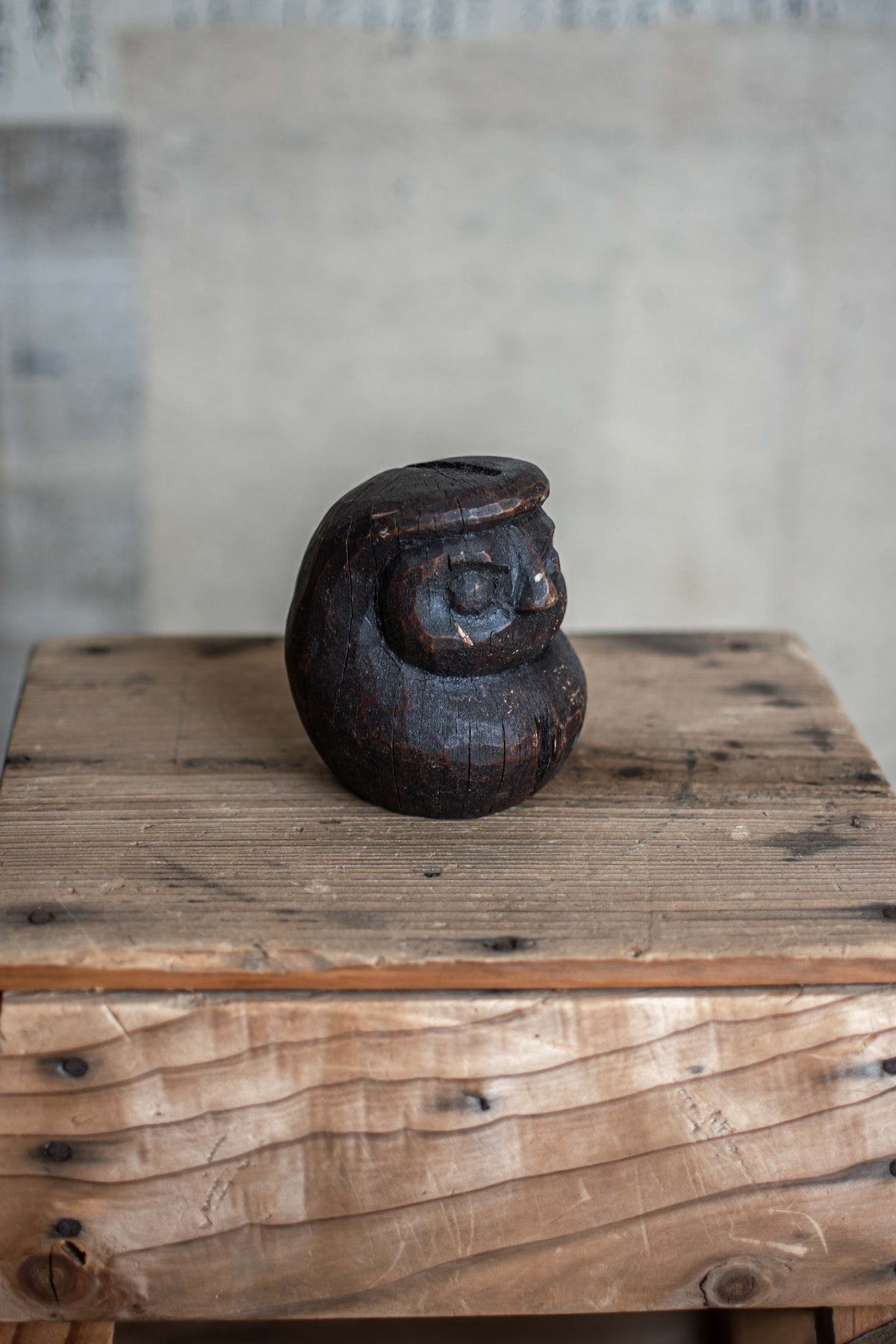 Antique Japanese Wooden Daruma Mould