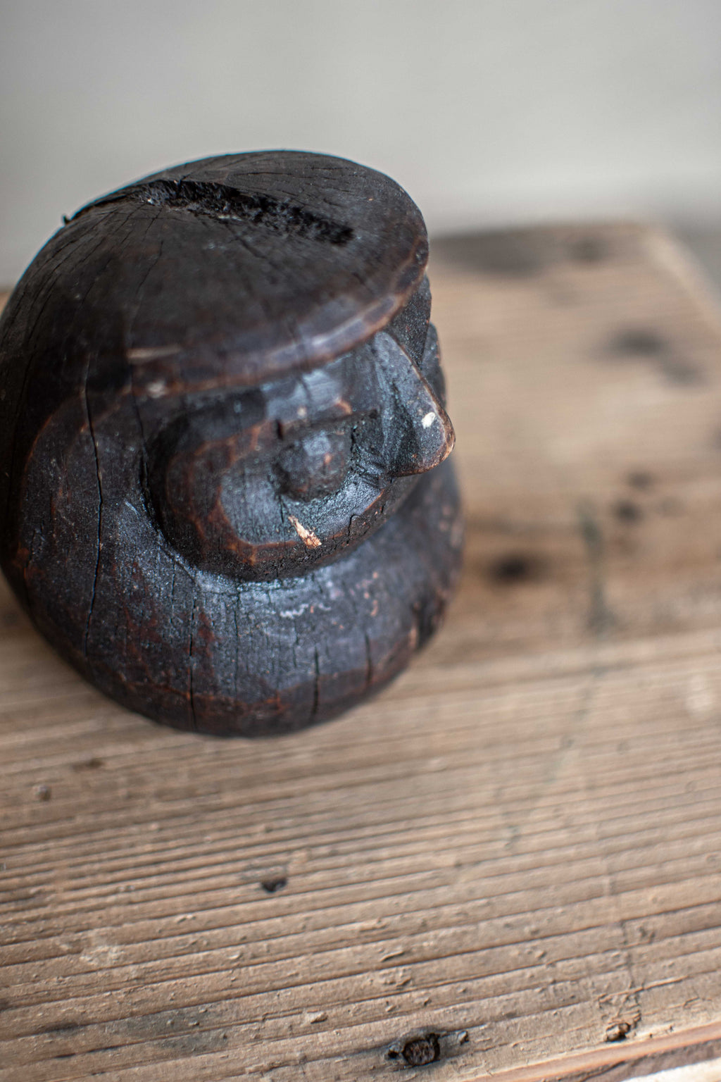 Antique Japanese Wooden Daruma Mould
