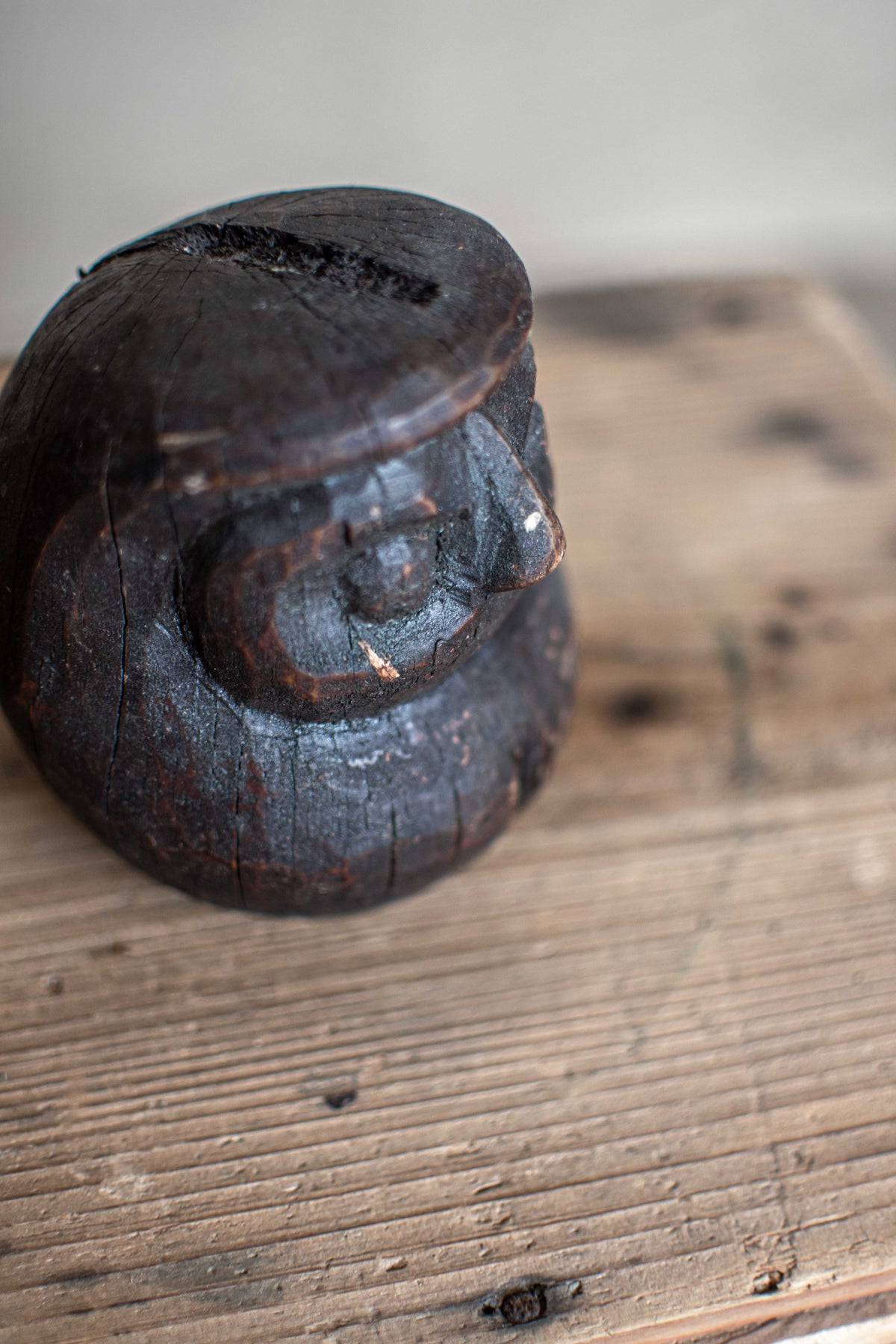 Antique Japanese Wooden Daruma Mould