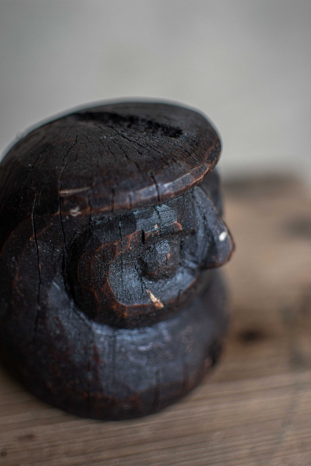 Antique Japanese Wooden Daruma Mould