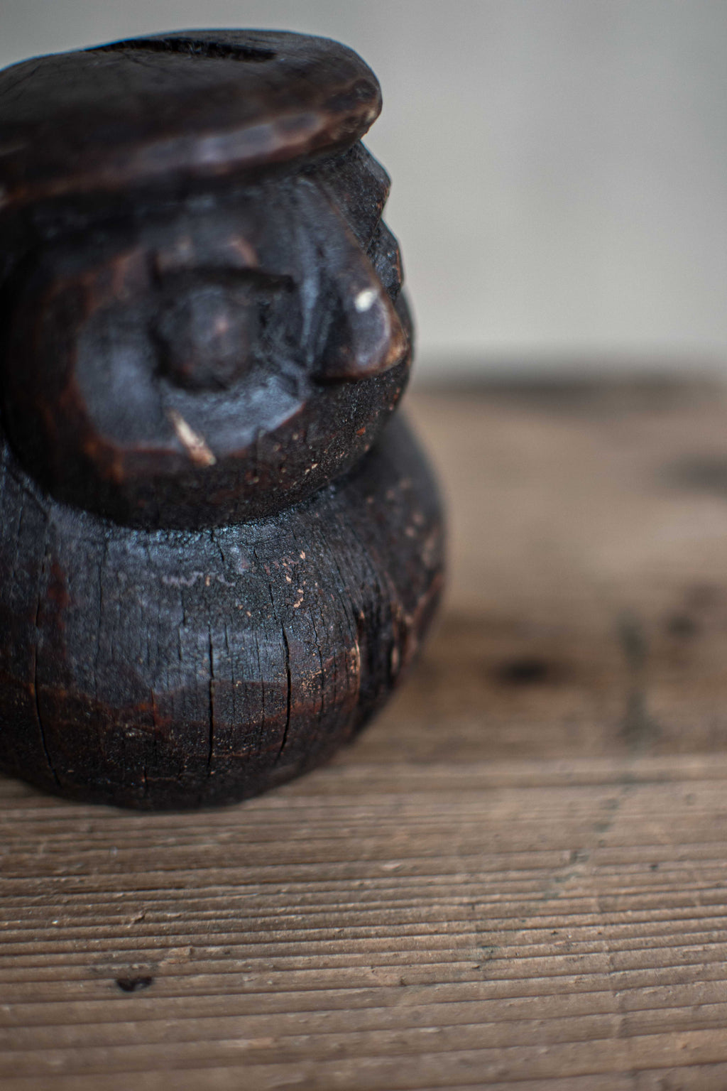 Antique Japanese Wooden Daruma Mould