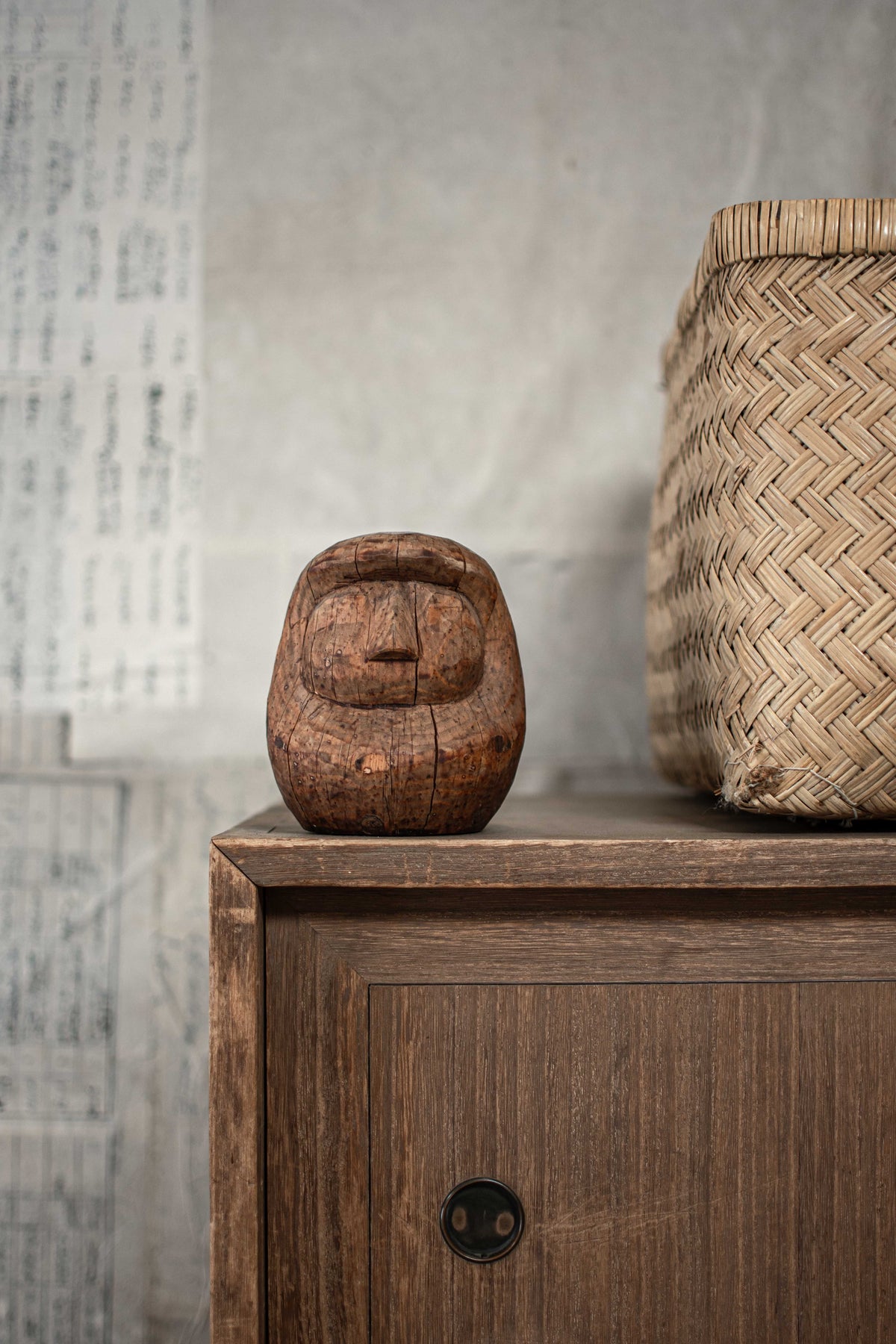 Vintage Japanese Wooden Daruma Mould