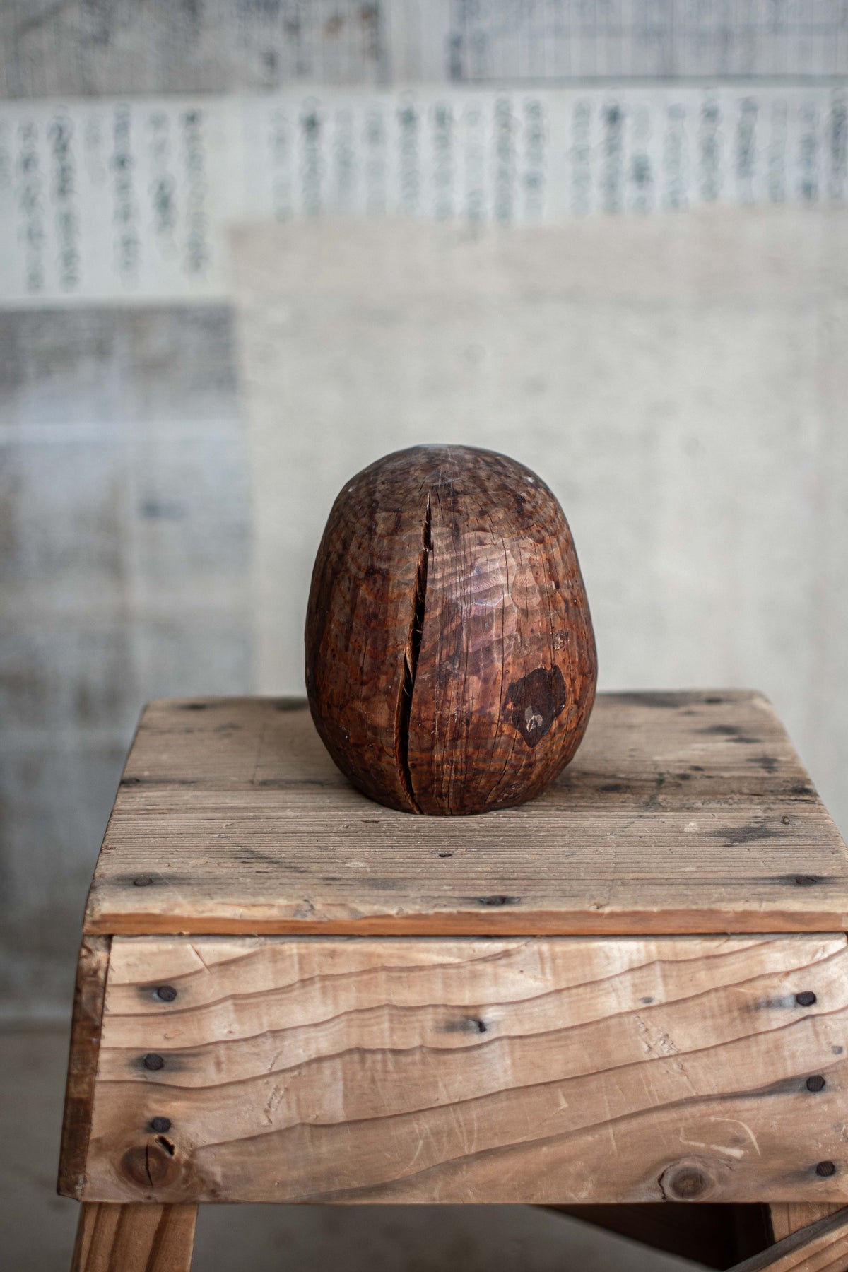 Vintage Japanese Wooden Daruma Mould