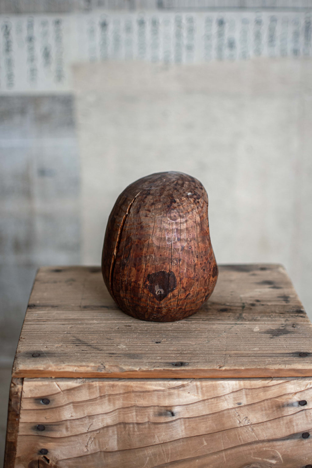 Vintage Japanese Wooden Daruma Mould