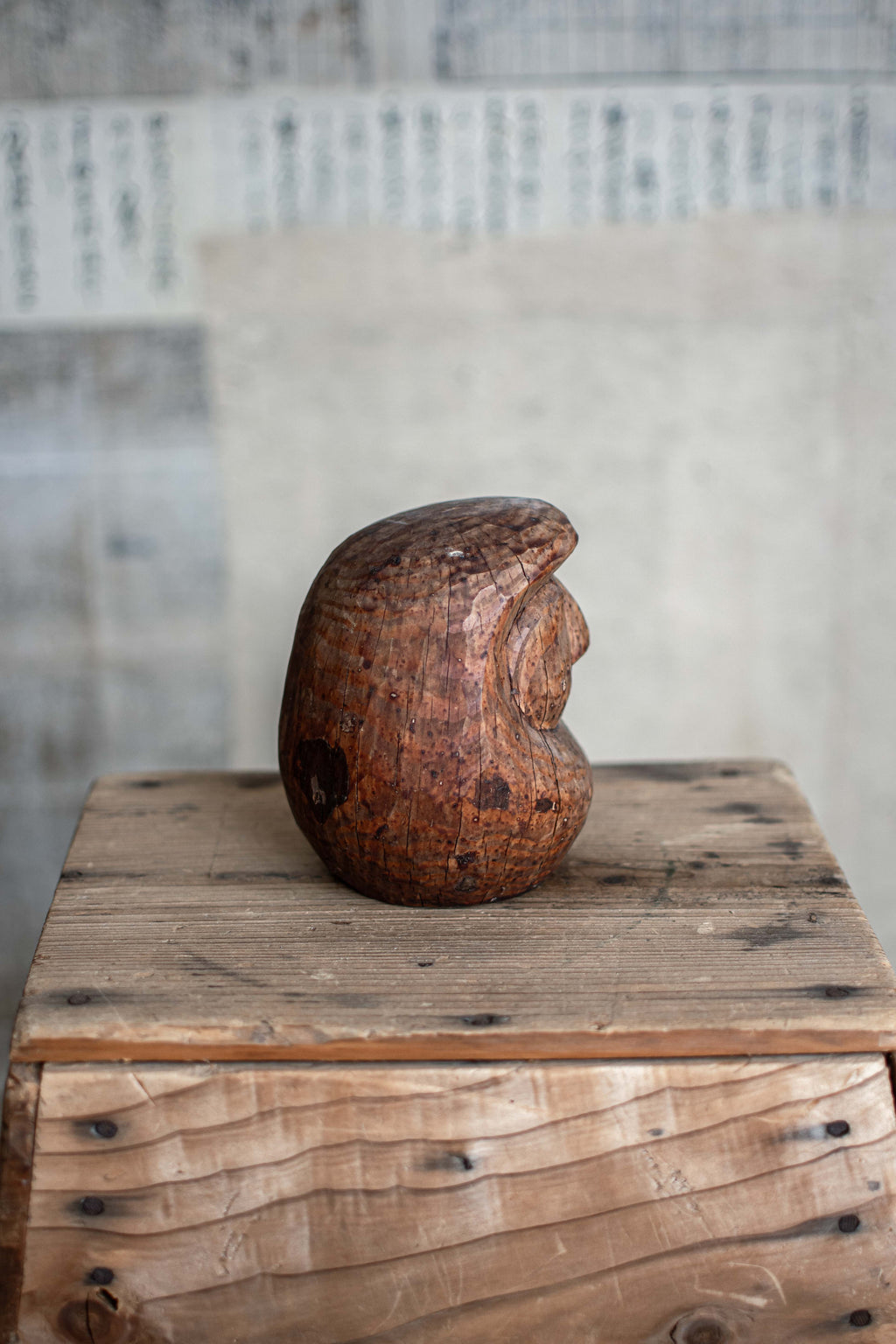 Vintage Japanese Wooden Daruma Mould