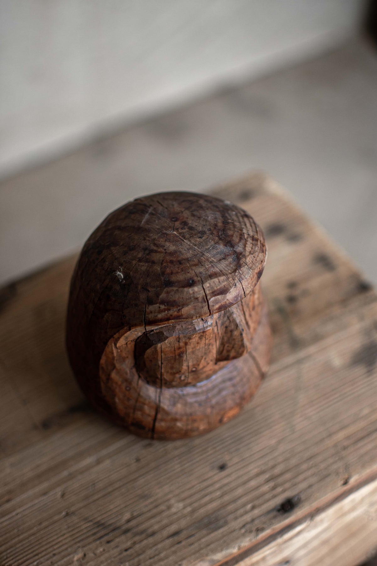 Vintage Japanese Wooden Daruma Mould