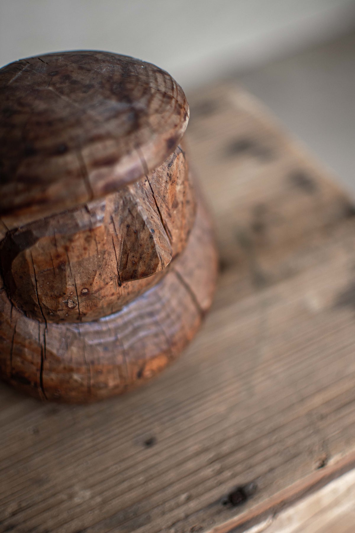 Vintage Japanese Wooden Daruma Mould
