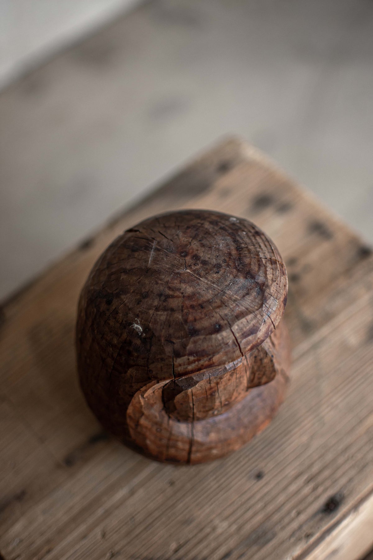 Vintage Japanese Wooden Daruma Mould