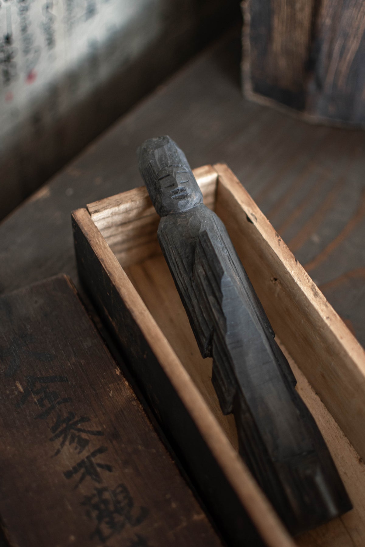 Japanese Carved Wooden Buddha - Edo / Meiji Era