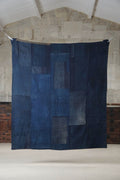 Solid Indigo Antique Thick Japanese Boro Textile, Early 20C