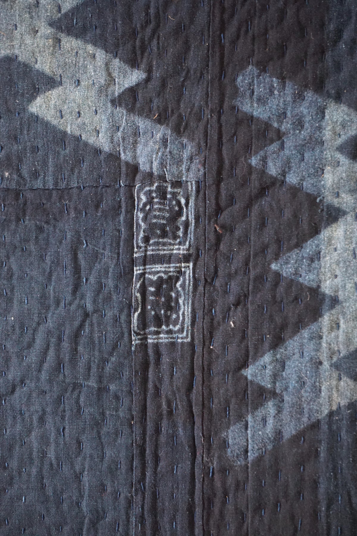 Solid Indigo Antique Thick Japanese Boro Textile, Early 20C