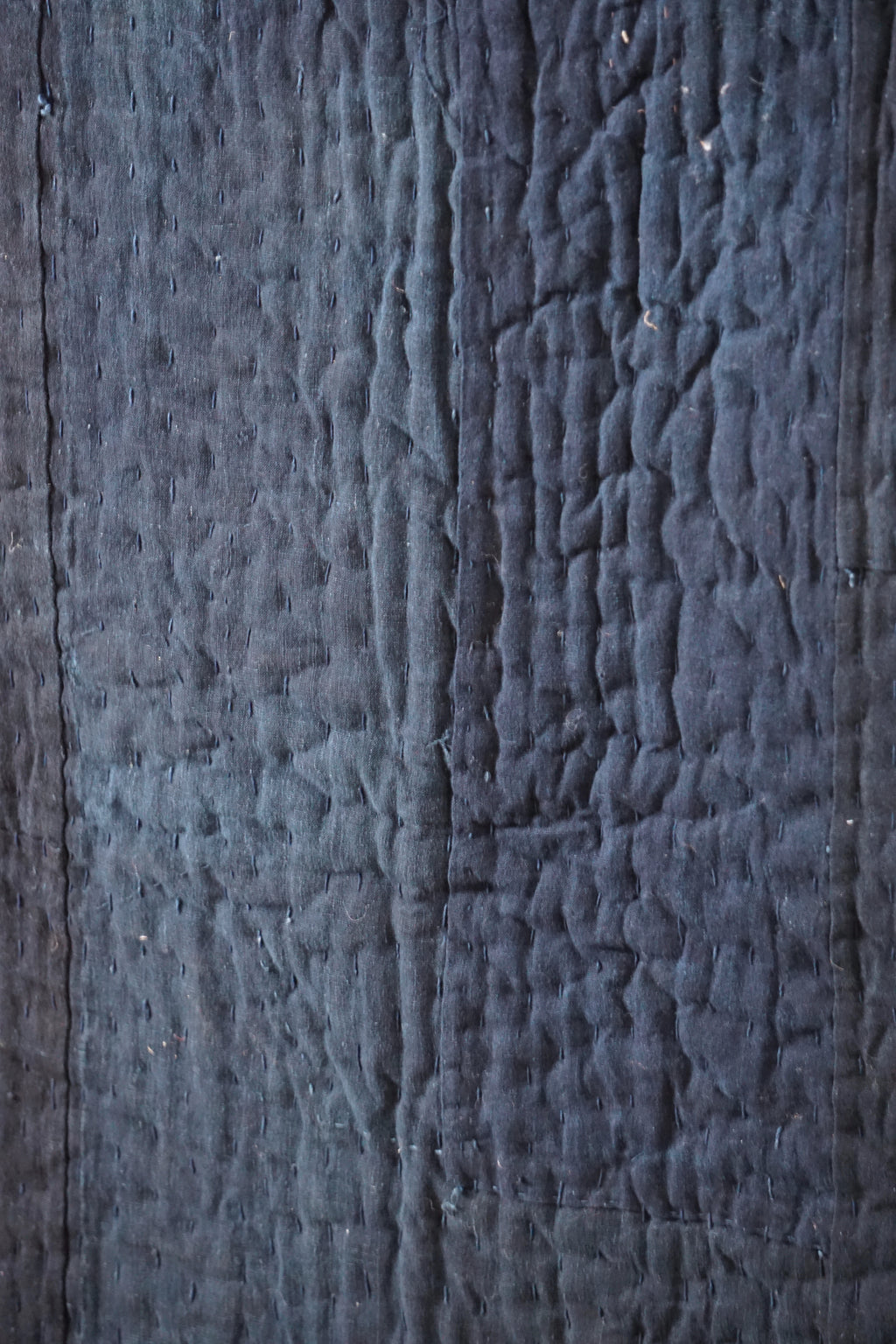 Solid Indigo Antique Thick Japanese Boro Textile, Early 20C