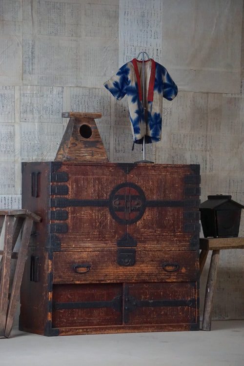 19C Antique Japanese Kannon Tansu Chest