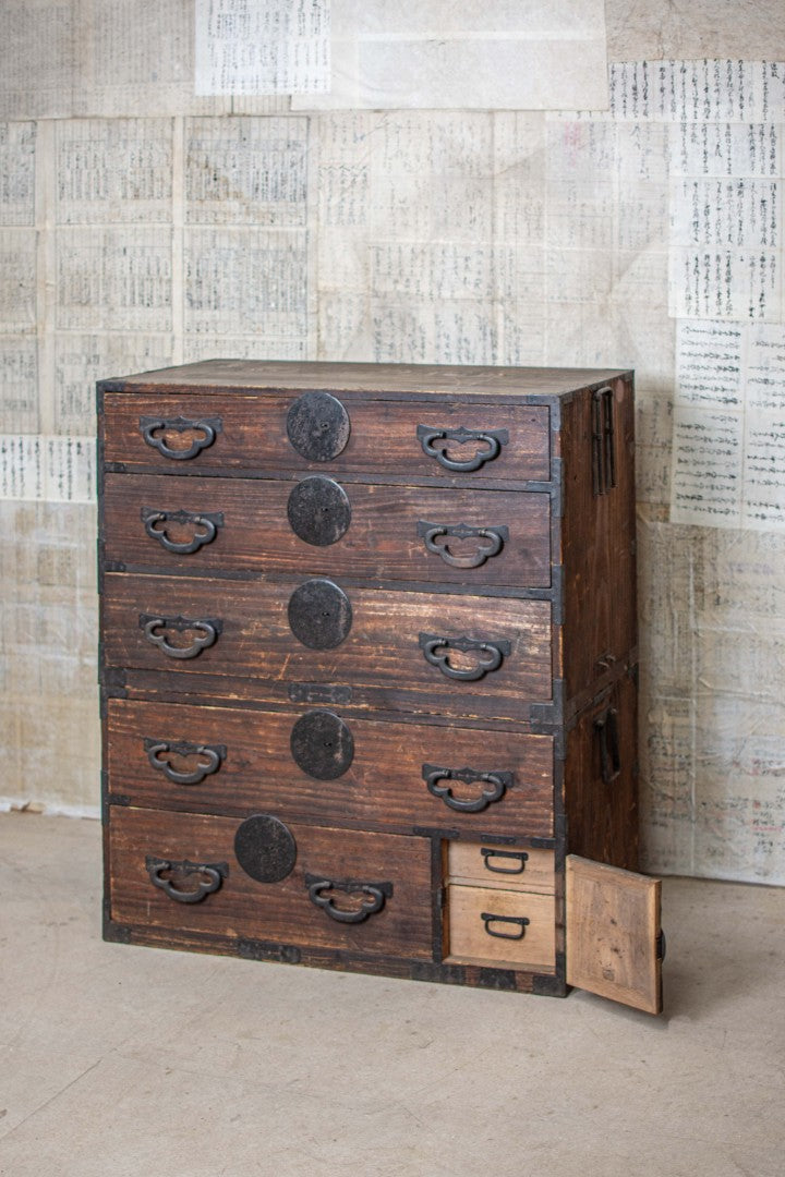 C1900 Rustic Antique Japanese Tansu Chest