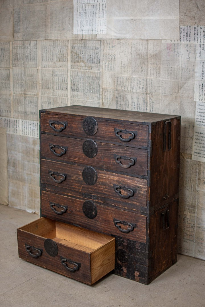 C1900 Rustic Antique Japanese Tansu Chest