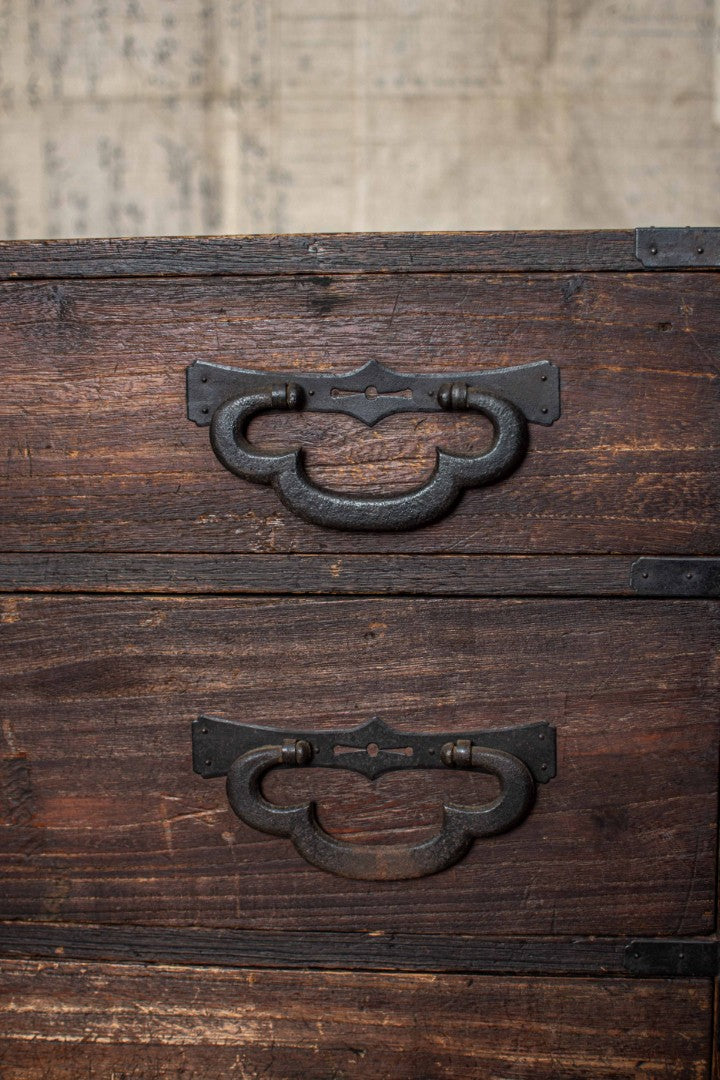 C1900 Rustic Antique Japanese Tansu Chest