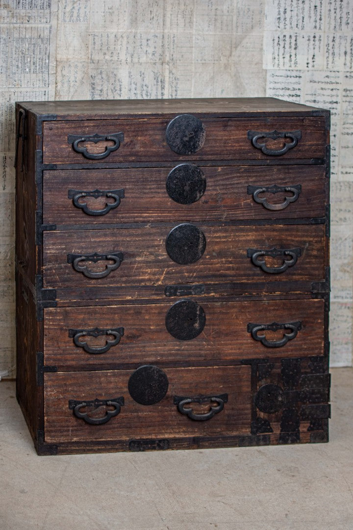 C1900 Rustic Antique Japanese Tansu Chest