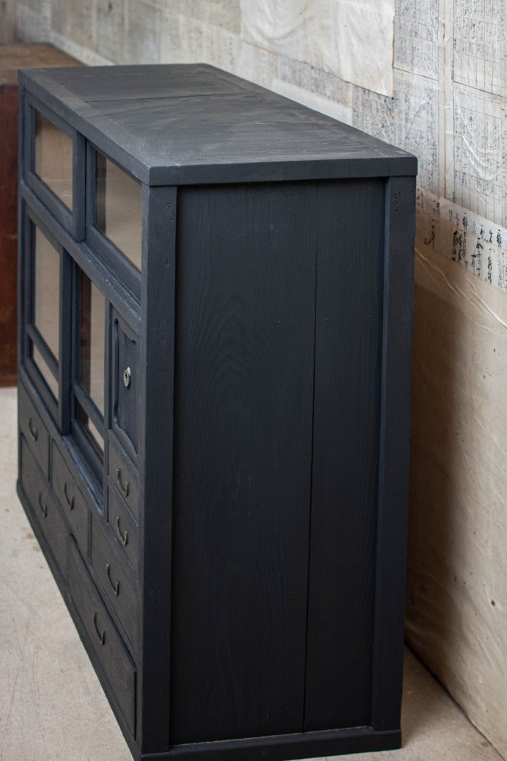 Antique Ebonised Japanese Mizuya Tansu Cabinet