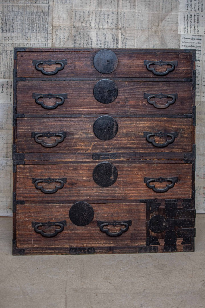 C1900 Rustic Antique Japanese Tansu Chest