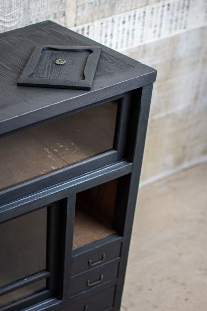 Antique Ebonised Japanese Mizuya Tansu Cabinet
