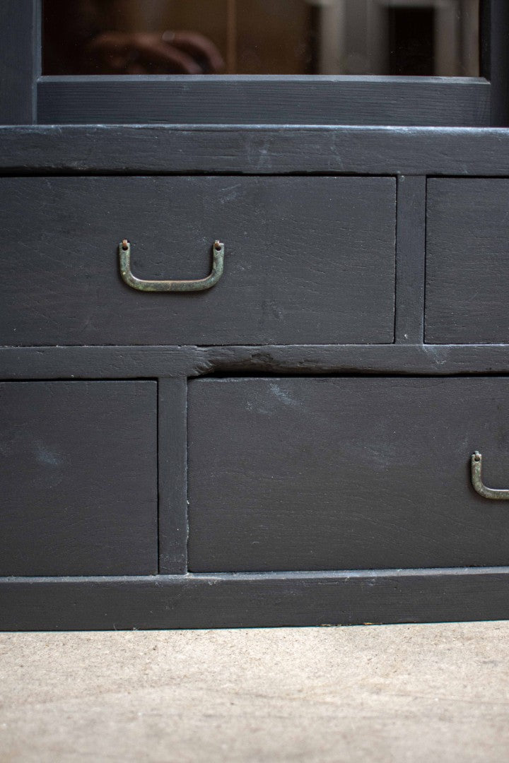 Antique Ebonised Japanese Mizuya Tansu Cabinet